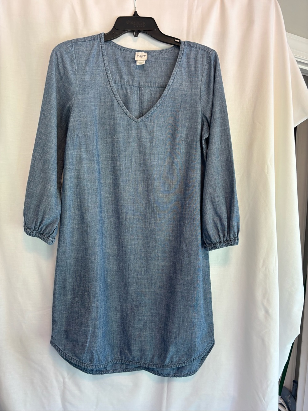 J Crew Blue Chambray V-Neck short dress